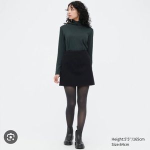Uniqlo navy wool mini skirt